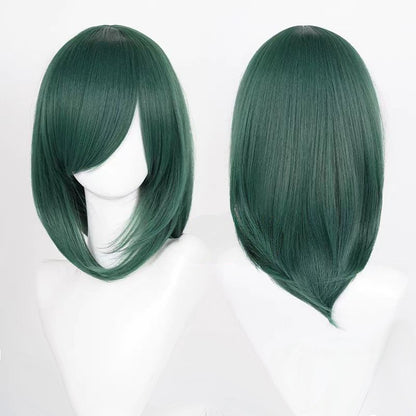 Perucas de Cosplay Multicoloridas 40cm Curtas Retas Masculinas Perucas Sintéticas Resistentes ao Calor para Cosplay de Anime e Festas de Halloween