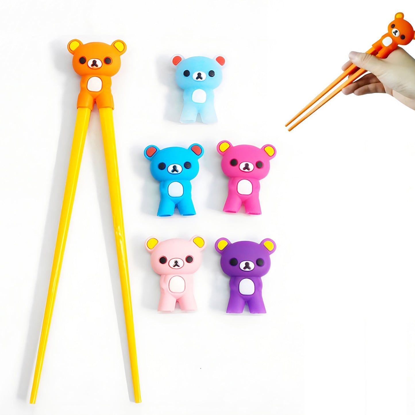 1 unidade de hashis de urso fofos para crianças, hashis de treinamento para crianças, hashis de sushi, ajudante de aprendizagem, lembrancinhas para crianças