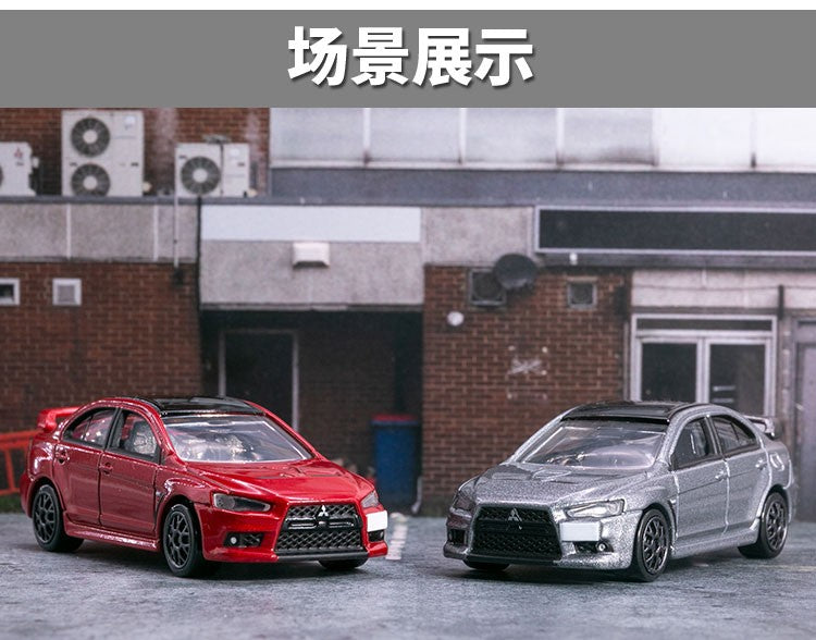 TOMY Mitsubishis JDM Lancer Evo X Carros de liga leve e veículos de brinquedo Modelo de carro em miniatura em escala para crianças