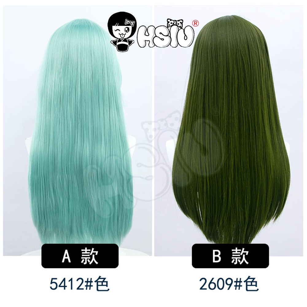 ?HSIU Brand?26 Colors 60cm Long Straight Hair Pink Gray  White purple Black pink Fiber synthetic wig + Free brand wig net