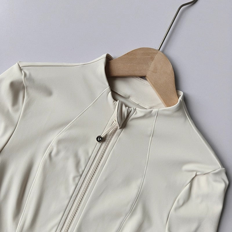 Women's Stand-up Collar Long Sleeve Zipper Jacket for Running Cycling Outdoor Pilates Yoga Fitness Slim Fit Autumn/Winter