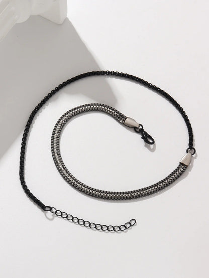 4pcs Men's Chain Bracelets,Stainless Steel Adjustable Box Chain Wristband,Stylish European Male Jewelry Gifts
