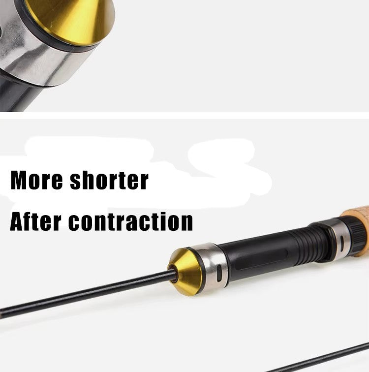 Vara de pesca de camarão mini 60cm, vara telescópica de carbono para pesca no gelo