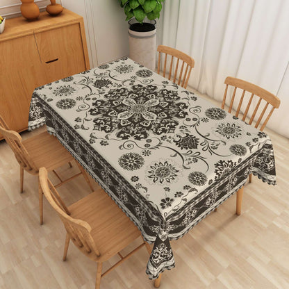 Bohemian Mandala Tablecloth Rectangular Table Decor Polyester Washable Durable Table Cover for Dining Office Kitchen Picnic