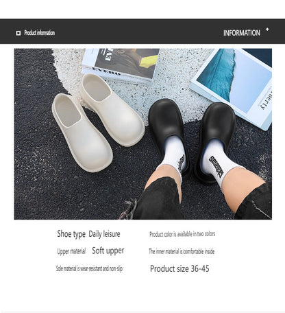 EVA new slip-on chef shoes men and women general casual big head shoes lightweight thick soles all wear rain shoes