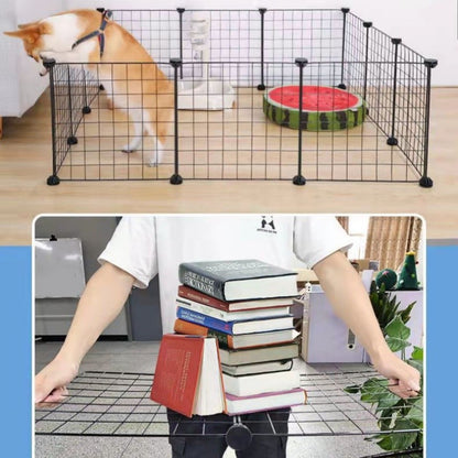 Painéis de Cerca para Pets DIY, Painéis Simples de Malha de Arame para Gaiolas de Coelhos, Gatos e Cães, Cercas Empilháveis e Montáveis, Gaiolas Multifuncionais