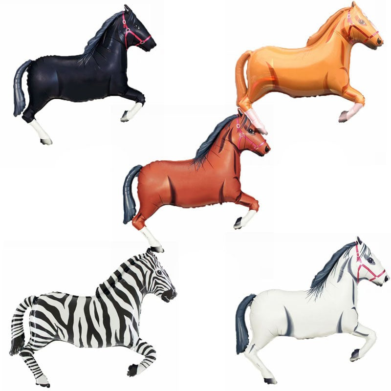 1pc Oversized Horse Balloon Cowboy Giant Horse Aluminum Film Balloon Farm Animal Horse Theme Birthday Party Decoration Kids Toys