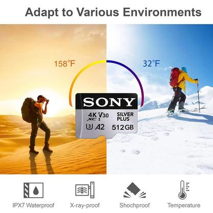 SONY Original Micro SD Card 512GB Memory Card UP TO 100MB/s C10 U3 Flash Memory Card Micro Tarjeta SD Free Adapter