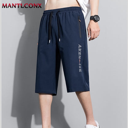 New Fashion Sports Shorts Men Elastic Waist Shorts Male Breathable Quick Dry Comfortable Men's Short Pants Men Bottom Black XXXL