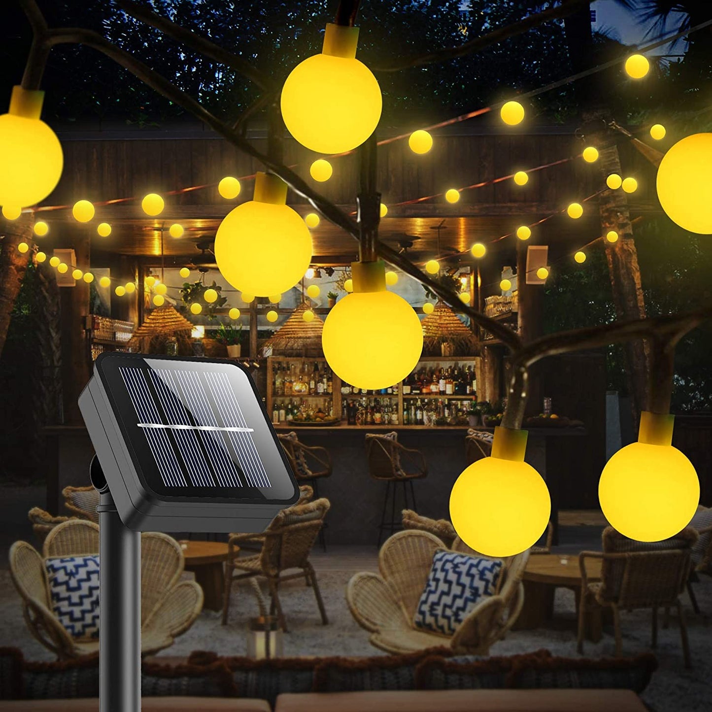 Solar String Lights Outdoor 200 LED Crystal Globe Lights Waterproof Solar Festoon Fairy Light for Garden Christmas Party Decor