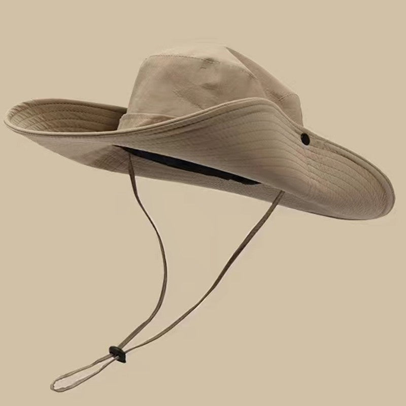 2023 New Fashion Summer Bucket Hat Cowboy Men Outdoor Fishing Hiking Beach Hats Mesh Breathable Anti UV Sun Cap Large Wide Brim