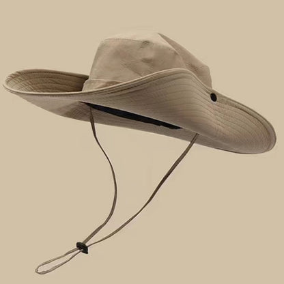 2023 New Fashion Summer Bucket Hat Cowboy Men Outdoor Fishing Hiking Beach Hats Mesh Breathable Anti UV Sun Cap Large Wide Brim