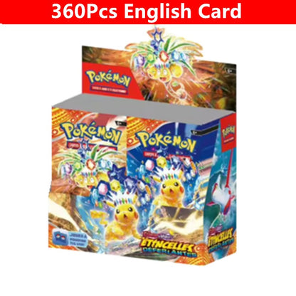 360 Cartas Pokémon em Inglês, Espanhol, Francês - Evoluções Prismáticas, Faíscas Efervescentes, Escarlate e Violeta 151, Booster Pokémon, Cartas de Batalha