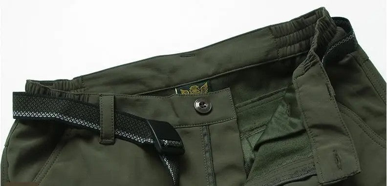 Winter Thick Pants Men Double Layer Fleece Cashmere Overalls High Quality Male Camouflage Trousers Warm Casual Cargo Pants