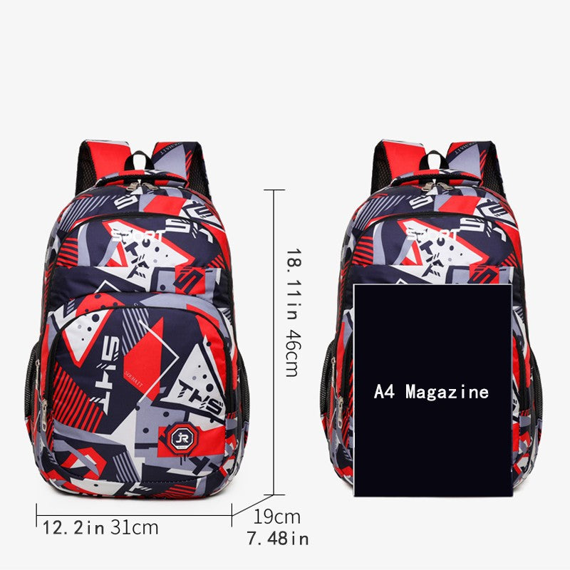 Mochila de lazer de grande capacidade - uma mochila escolar versátil equipada com alças ajustáveis, fecho de zíper e poliéster