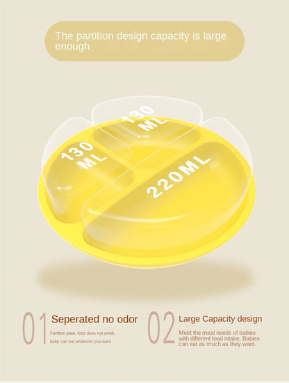 Baby Safe Silicone Dining Plate Suction Cartoon Children Dishes Feeding Toddler Training Tableware Retro Kids Smile Face Bowl