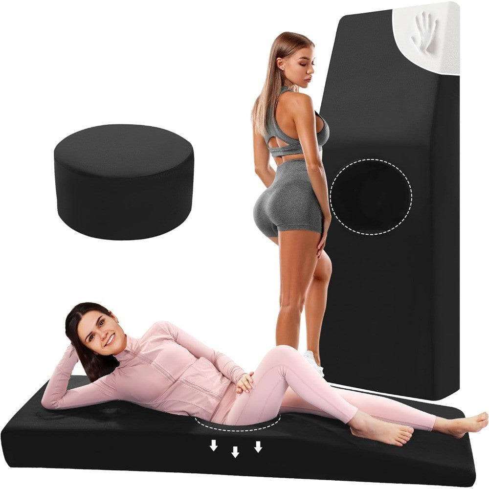 Cama pós-cirúrgica para BBL com orifício para dormir confortavelmente, colchão de espuma de alta densidade para recuperação de BBL, suporte para Brazilian Butt Lift