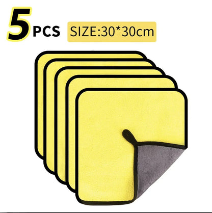 10/5/3Pcs Car Wash Microfiber Towel 30*30CM Car Cleaning Drying Cloth Care Cloth Car Wash Towel Kitchen Towel