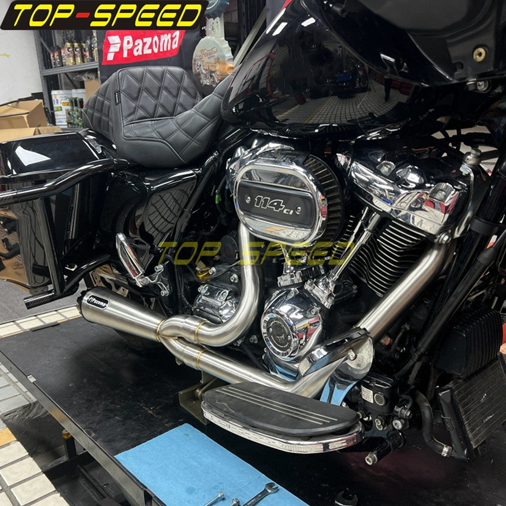 For Harley CVO Street Glide FLHXSE 2017-2025 CVO Road Glide ST FLTRXSTSE 2024-2025 2-Into-1 Exhaust Motorcycle Touring Mufflers