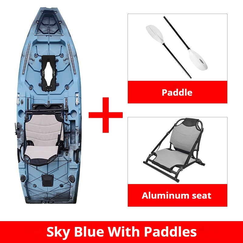 Caiaque Modular de 2 Lugares, Canoa HDPE Elétrica/a Pedal com Assentos de Alumínio, Barco de Pesca Portátil para Recreação em Lagos e no Mar