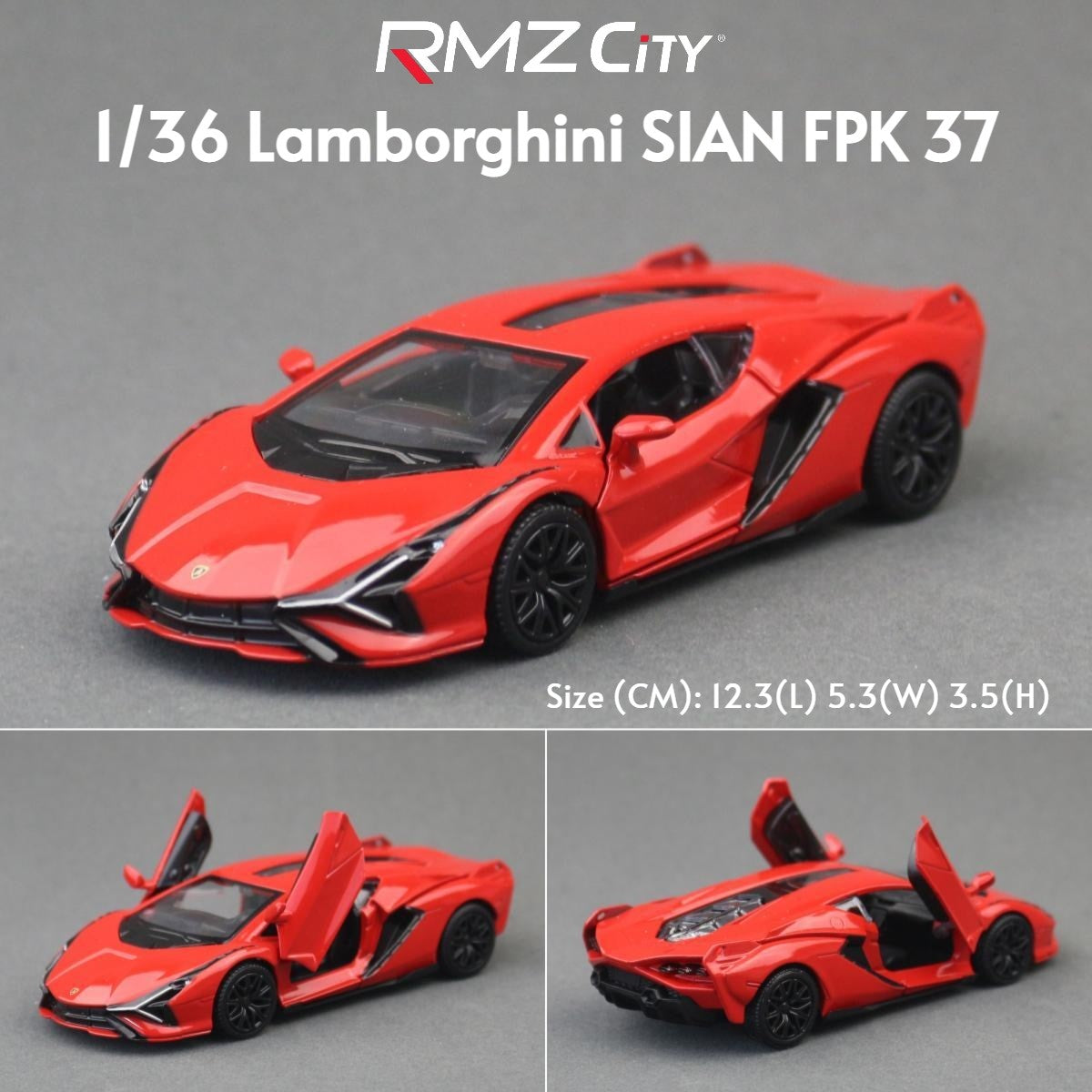 1/36 Lamborghini Super Sport Miniatura de Carro de Brinquedo para Crianças RMZ CiTY Diecast Metal Carrinho de Fricção para Coleção Presente Meninos