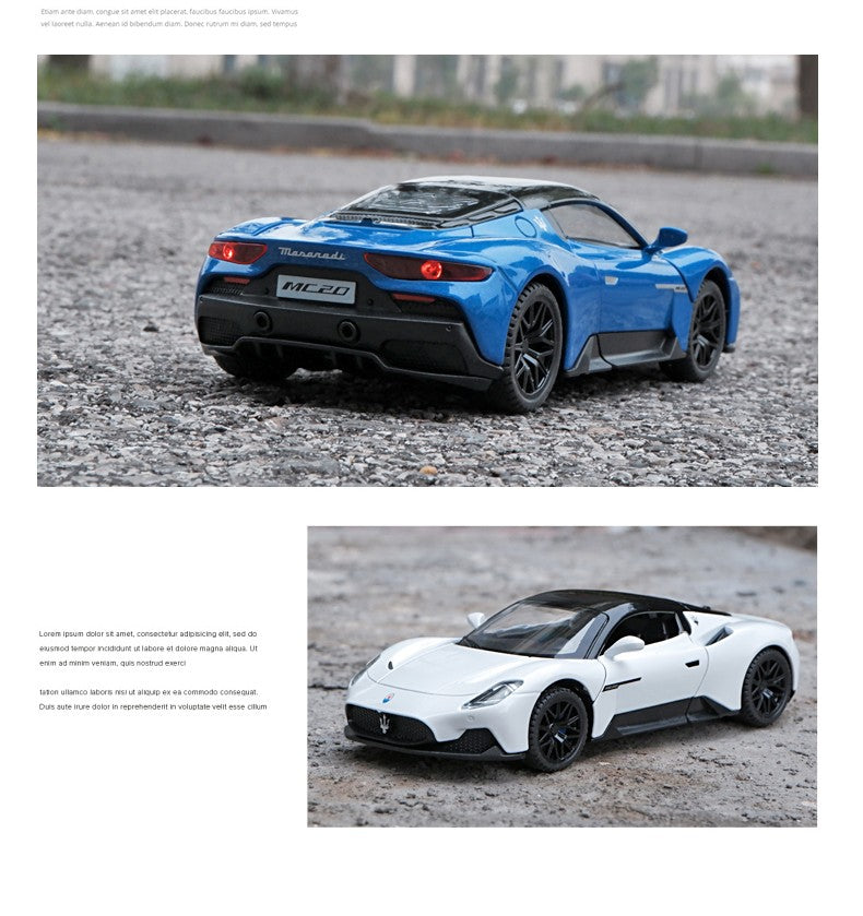 1:32 Maserati MC20 Coupé Liga Esporte Carro Fundido Miniatura Metal Carro Simulação Som e Luz Carro Brinquedo Para Meninos Velozes e Furiosos