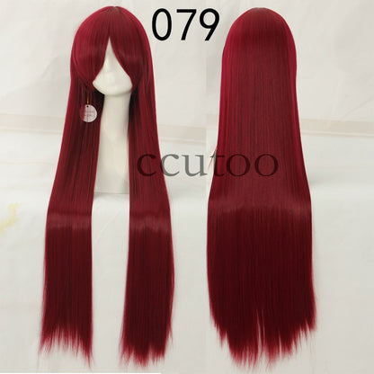 ccutoo 100cm Peruca de Cosplay Reta Sintética de Cabelo Longo de Alta Temperatura 82 Cores Disponíveis