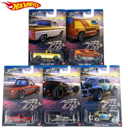 2025 Mattel Hot Wheels Cars Gdg44 Beach Surfing 77Dodge Van 62chevy Pickup Surf Crate1:64 Diecast Vehicle Model Car Toy Boy Gift