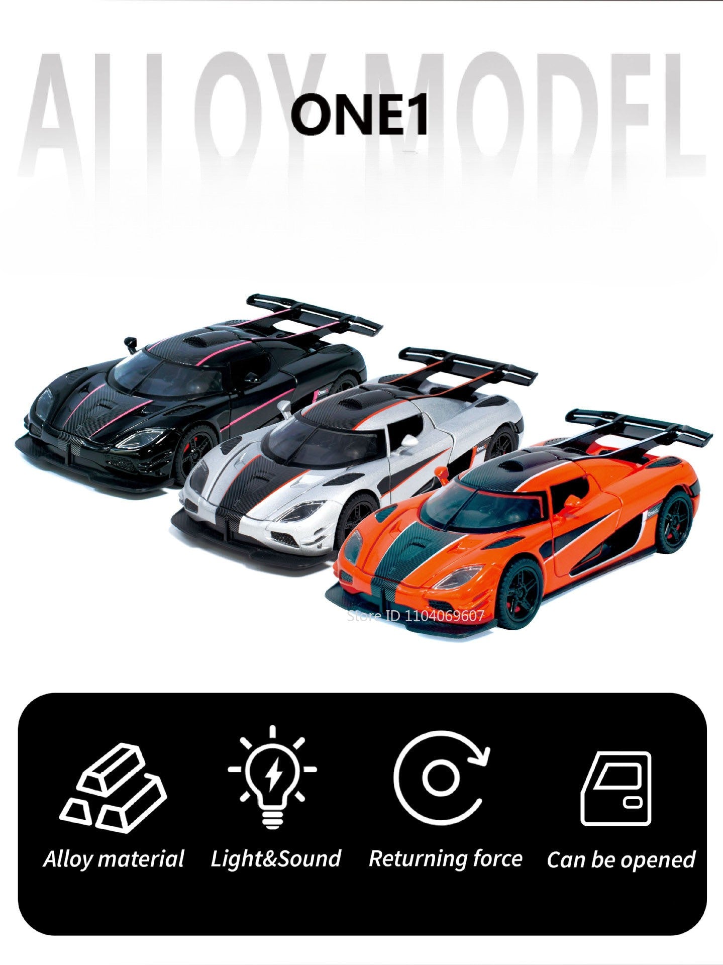 1:32 Escala ONE1 Miniatura Carro Esportivo Modelo Brinquedos Liga Fundida 4 Portas Abertas com Veículos de Corrida de Fricção para Crianças Presentes
