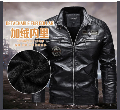 Quality New Male Casual Leather Jackets 7XL Autumn Winter Men Stand Collar Motorcycle Leather Jackets Vintage Leather Coat