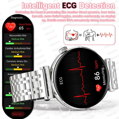 NEW Women Smartwatch 1.32inch AMOLED Screen ECG Sport Watch Blood Pressure Micro physical examination AI dial Health Smart Watch