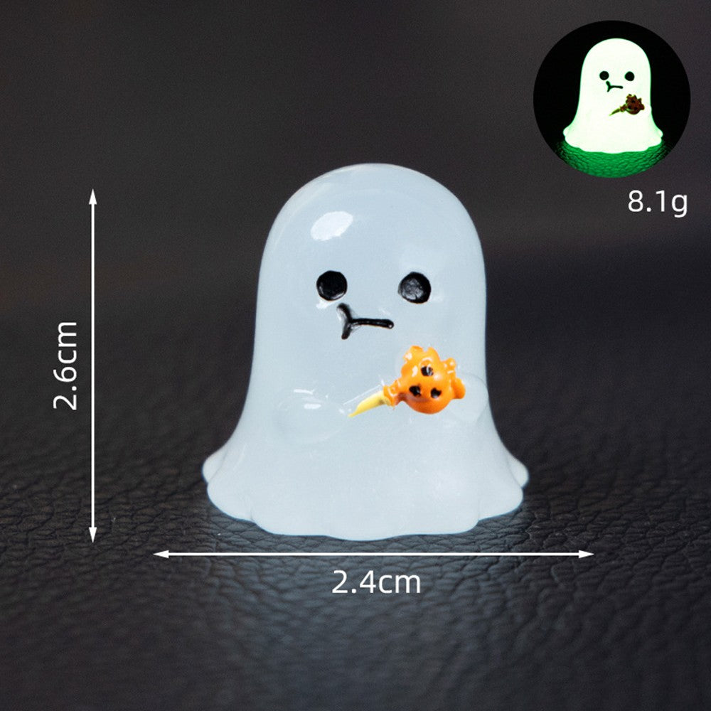 6Pcs Halloween Micro Landscape Miniature Figurines Resin Craft Mini Fairy Garden Ornaments Pumpkin Ghost Owl Home Decor