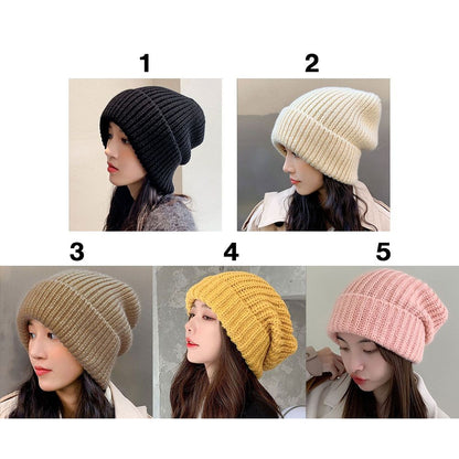 Fashion Winter Warm Hats for Women Casual Stacking Knitted Bonnet Caps Men Hats Solid Color Hip Hop Unisex Female Beanies