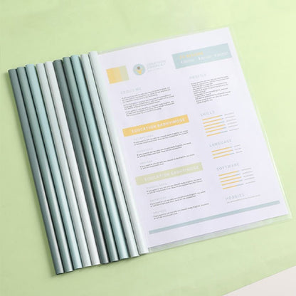 10pcs Transparent File Document Thicken Draw Rod A4 Folder Test Paper Storage Bag Clip Office Folder Organizer Office Supplies