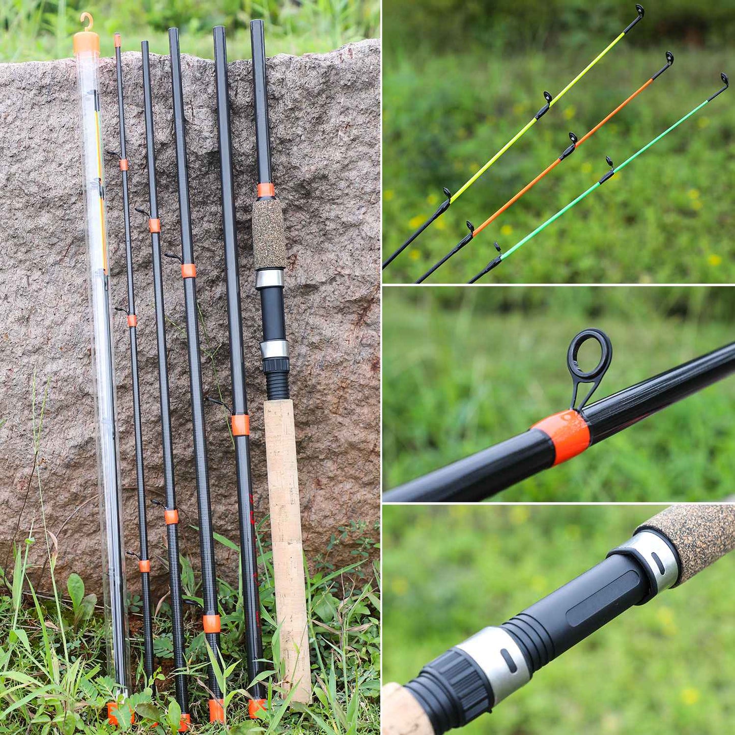 Varas de pesca Sougayilang Feeder ultraleves de fibra de carbono para pesca de carpa com tração máxima de 15 kg com potência L M H para pesca de robalos, carpas e trutas