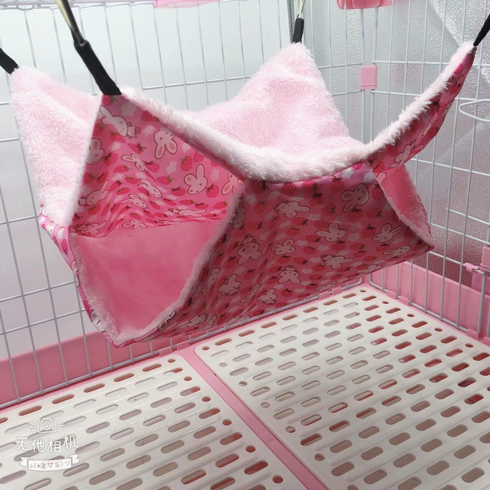 Rede de Dormir Quente para Animais de Estimação, Camada Dupla de Pelúcia Grossa, Rede para Hamster, Chinchila, Porquinho-da-Índia, Furão, Bolsa de Dormir, Gaiola Suspensa para Hamster