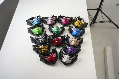 14Color Cyberpunk Half Face Mask Mecha Style Halloween Cosplay Mask Adjustable Strap Breathable Comfort Party Costume Face Cover