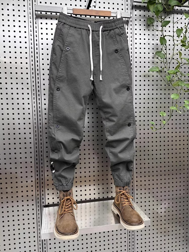American Sle Workwear Pants Men's Trendy Brand Cuffed Harem Pants Splice Function down Jaet Spring Autumn Thin Casual Pants