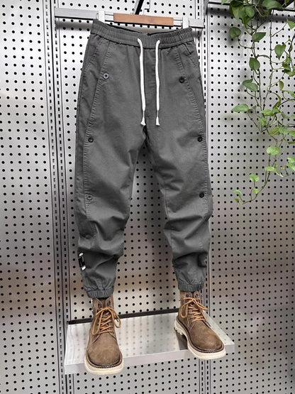 American Sle Workwear Pants Men's Trendy Brand Cuffed Harem Pants Splice Function down Jaet Spring Autumn Thin Casual Pants