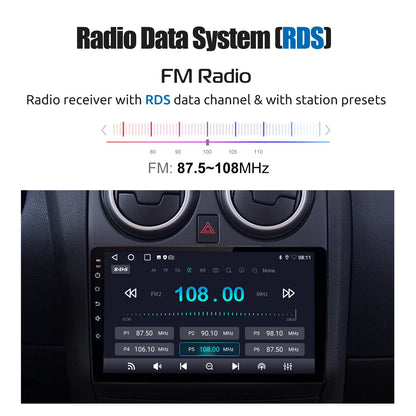 Rádio Automotivo Android 15 Para Nissan Qashqai Rogue 2008-2013 Multimídia Player GPS Navegação Carplay Android Auto 4G WIFI