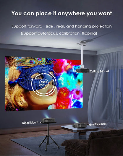 CAIWEI A10R 3500ANSI 1920 * 1080P Full HD 4K Projector Smart Android Auto Focus Outdoor Home Cinema Projectors for Movies Video