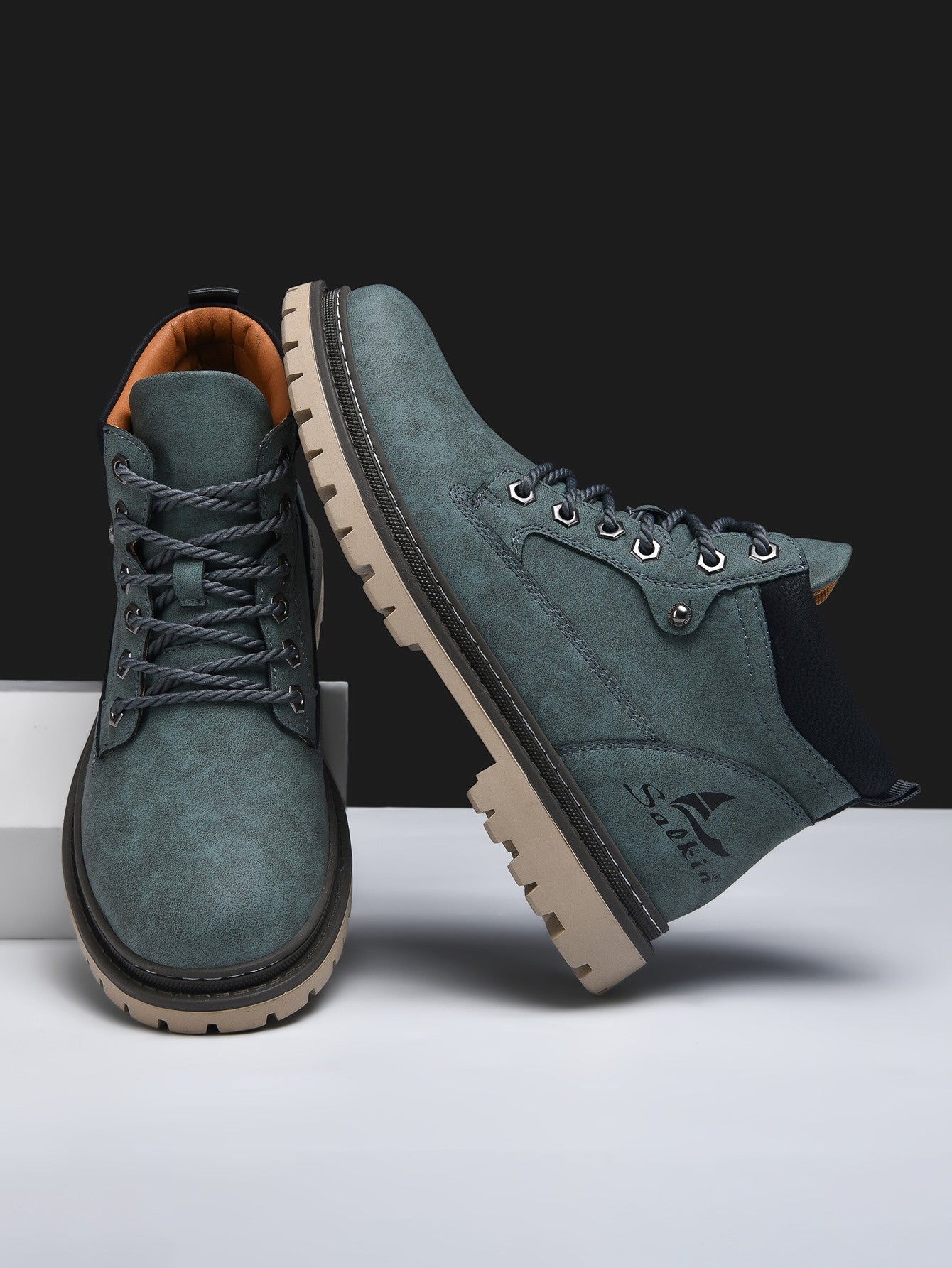 Botas Masculinas Feitas à Mão, Botas de Tornozelo de Inverno em Couro, Sapatos de Outono para Caminhada ao Ar Livre, Tênis, Botas Masculinas de Cano Alto, Calçados Antiderrapantes