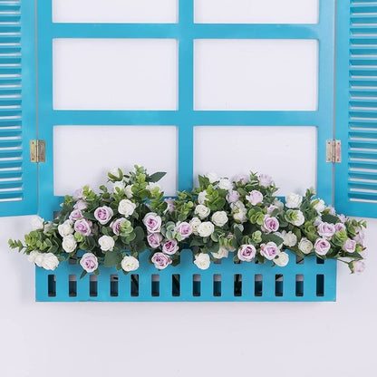 10 Heads pink Artificial Silk Rose Flowers Fake White Eucalyptus  Peony Flower Bouquet, for Home Wedding Party Garden Decoration