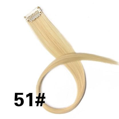 Apliques Sintéticos Presilha de Uma Peça Extensões de Cabelo Arco-Íris Cabelo Sintético Liso Peças de Cabelo de 45cm Longo Ombré Rosa Roxo Vermelho Azul