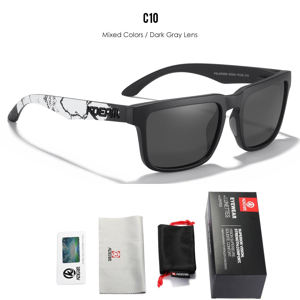 KDEAM PLUS Size Fishing Sunglasses Men 64mm Width Larger Size Polarized Sunglasses For Driving Night Vision Goggles