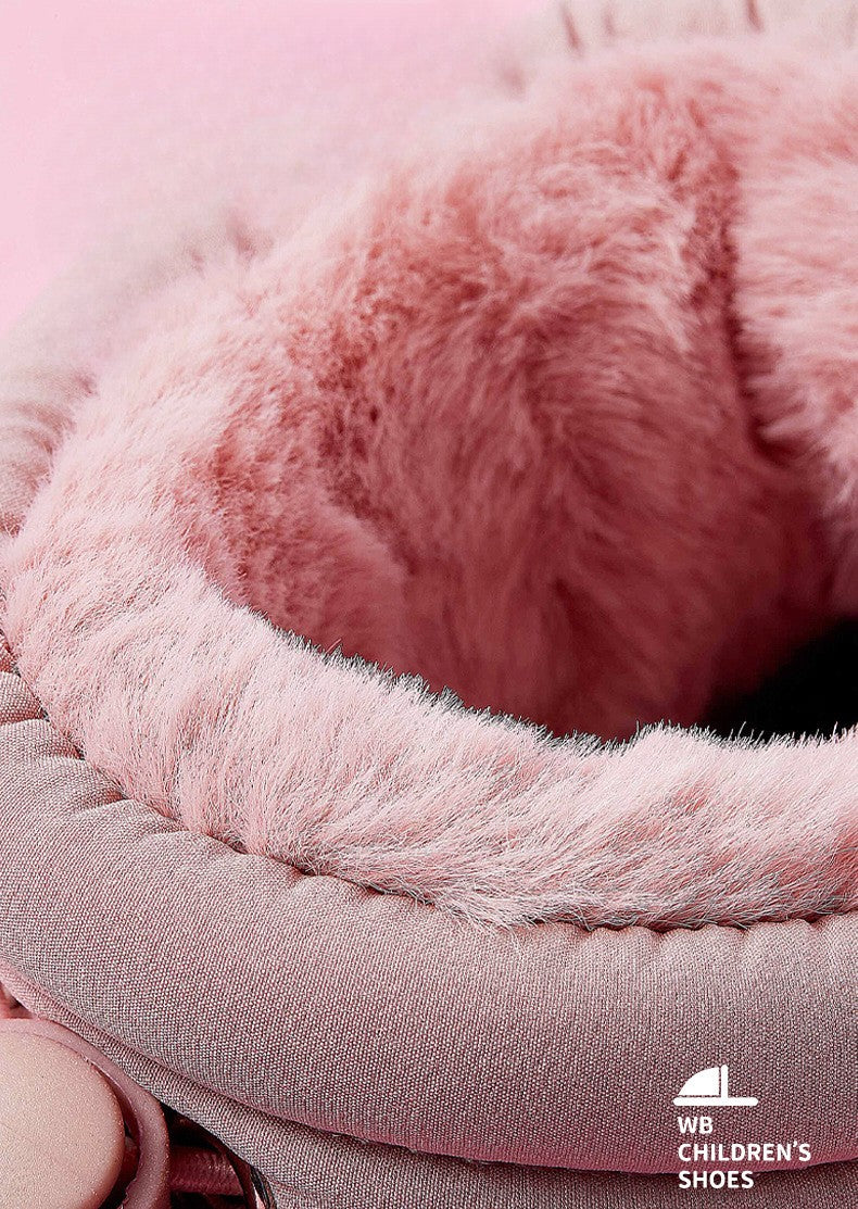 Children's Thick Furry Boots Winter Season Cartoon Warm Shoes Boys Girls Kids Home Cotton Slippers Heel Outdoor Baby Snow Boots