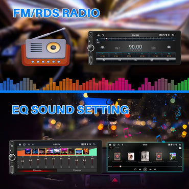 ESSGOO 6.86 Inch Universal Car Radio Carplay Android Auto Car Multimedia Player Autoradio HD Touch Screen FM Bluetooth