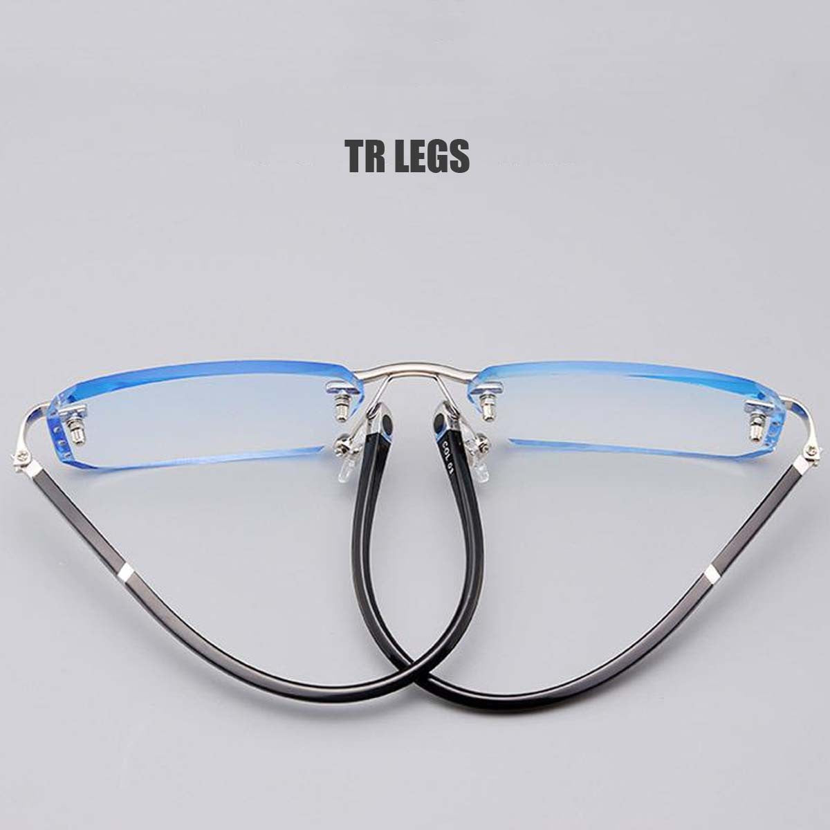 Business Photochromic Myopia Glasses for Men Diamond Cut Rimless UV400 Luxury Eyeglasses Color Changing Diopters -1.0 To -4.0