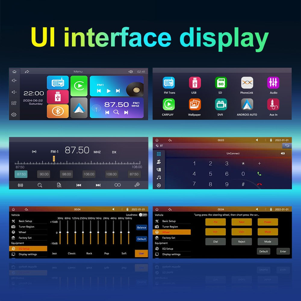 LEHX 1din 6.9 IPS Carplay Android Auto Car Radio Multimedia Single din Car Stereo MP3 MP5 Player Audio Headunit Touch Screen