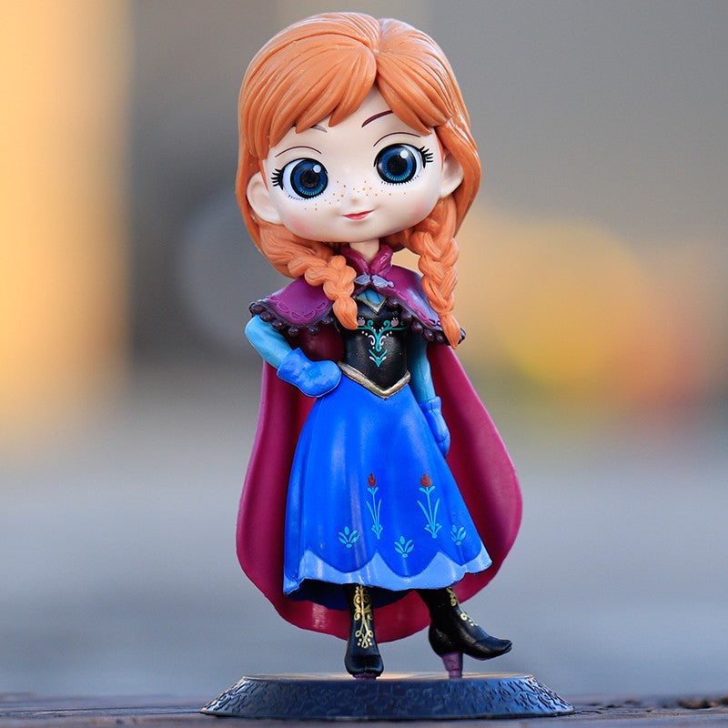 14-16cm Princesa Q Posket Branca de Neve Sereia Cinderela Bela Mulan Jasmine Sininho Aurora PVC Boneco de Ação Brinquedo Presentes para Crianças